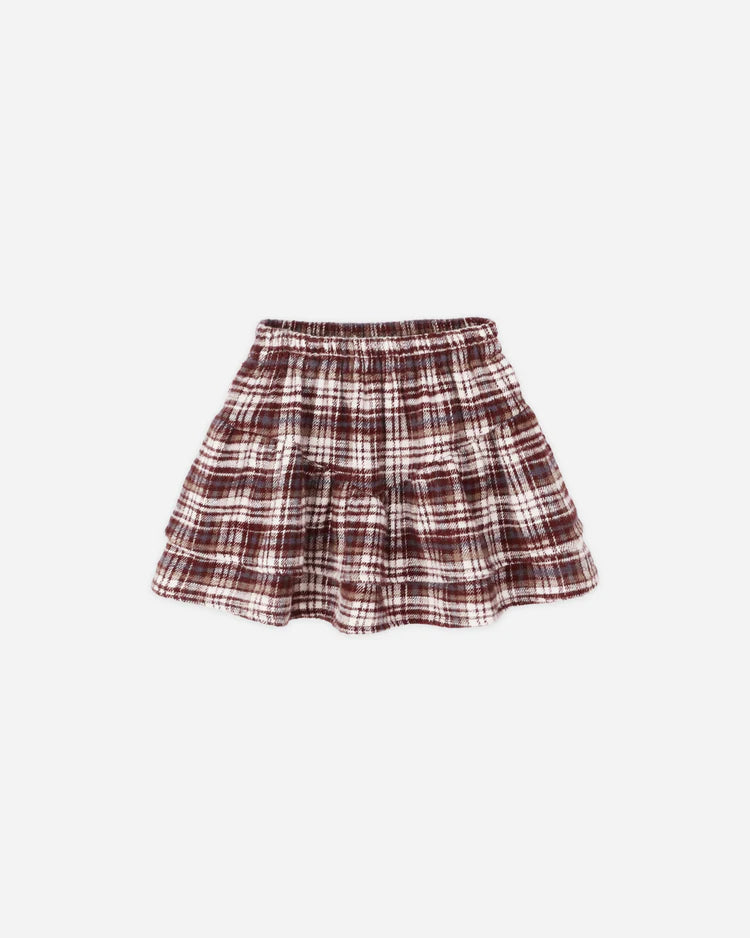 Plaid Tiered Mini Skirt