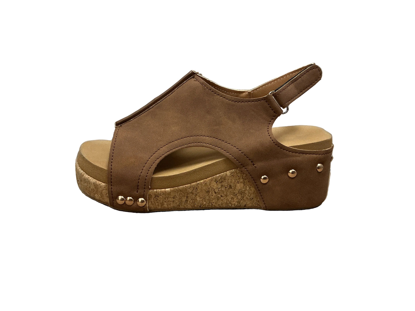 Studded Leather Wedge Sandals