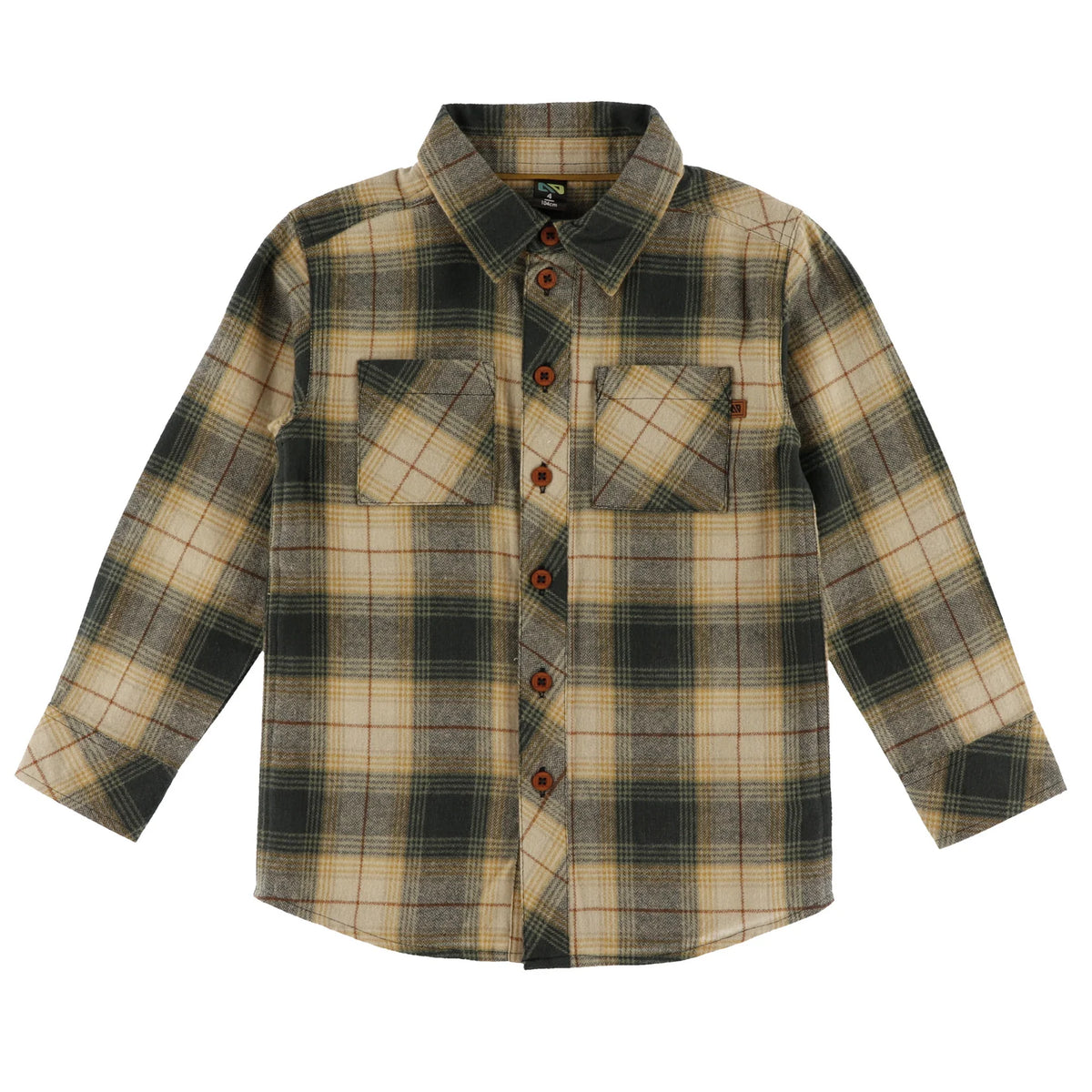 Boys Flannel Forest Green Shirt