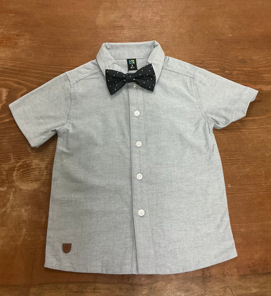 Button Up Tee With Polka Dot Bow