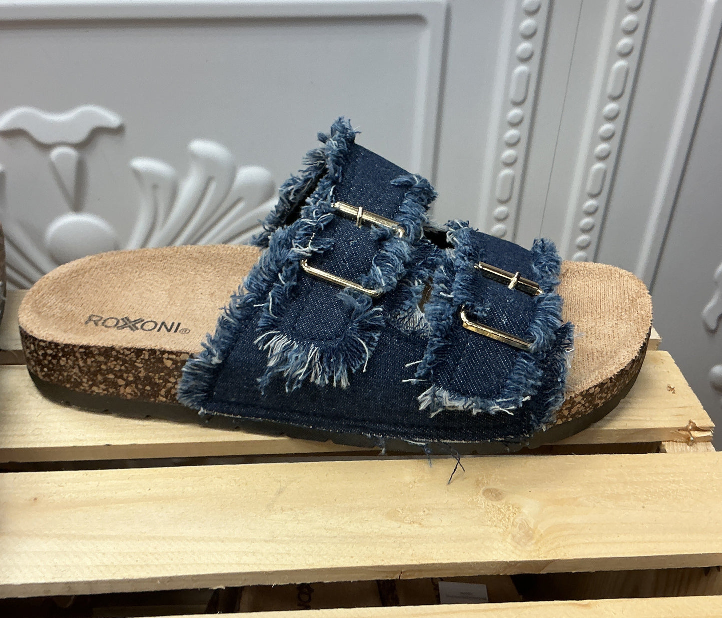 Denim Slide Sandals
