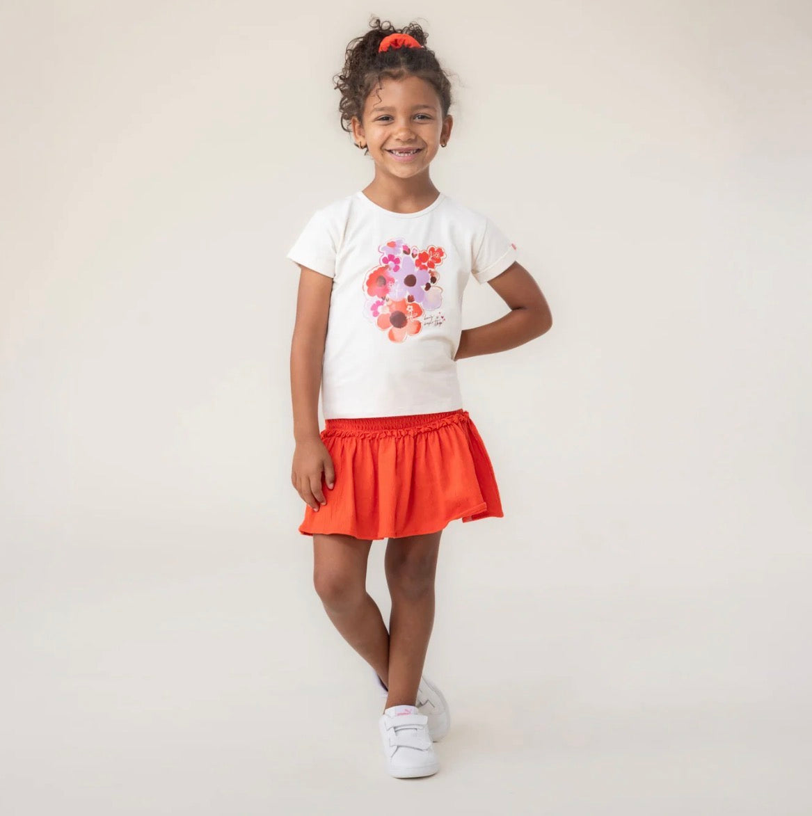 Girls Red Ruffle Skort