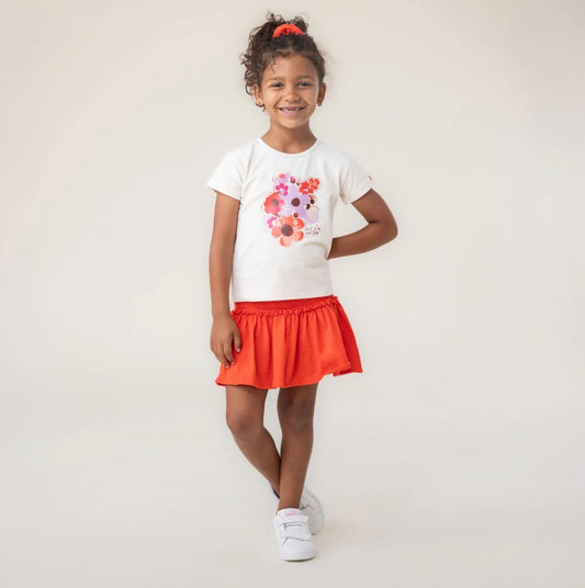 Girls Red Ruffle Skort