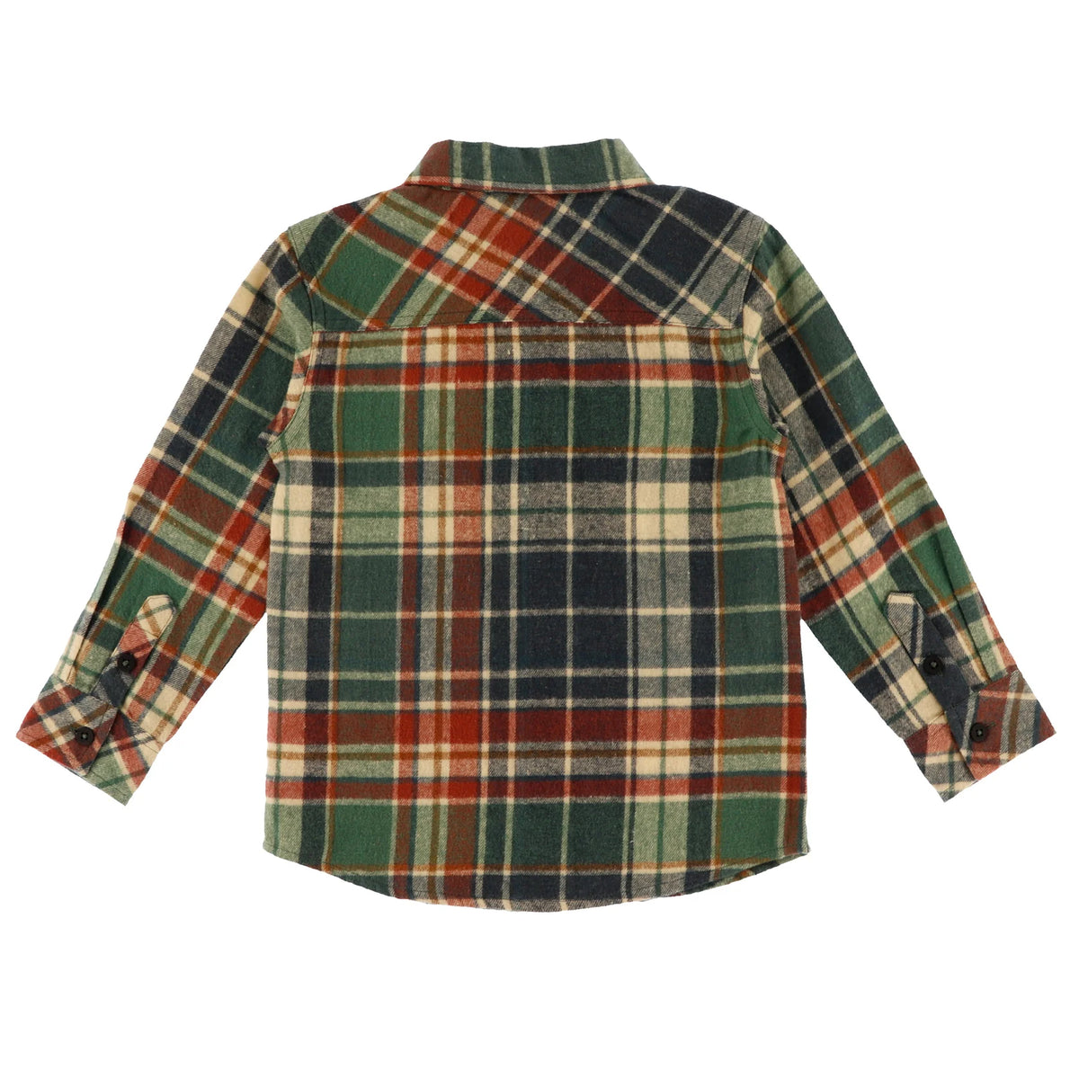 Boys Green Plaid Longsleeve Shirt