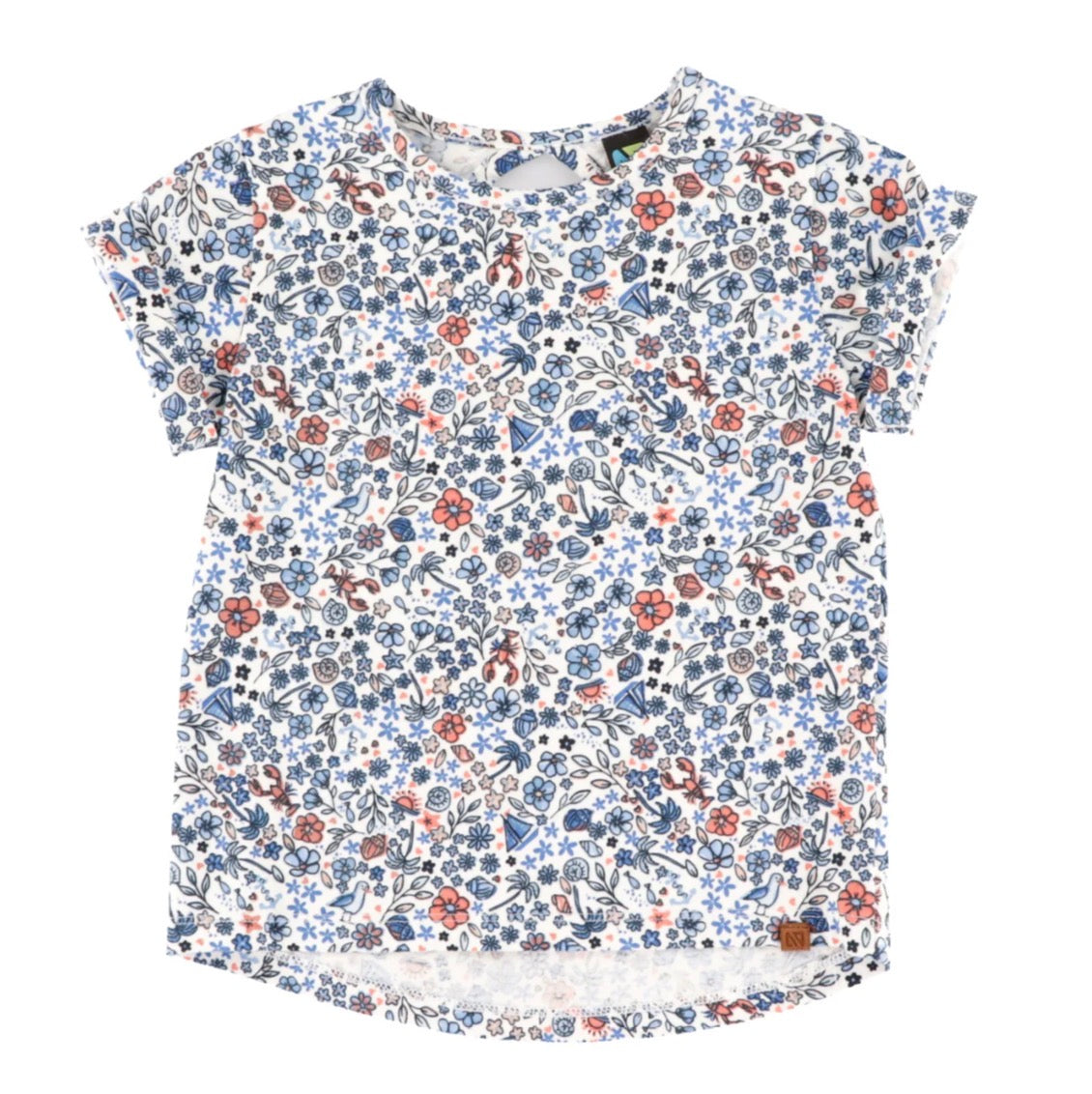 Girls Floral Ocean Tee