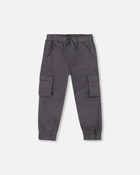 Charcoal Twill Cargo Pants