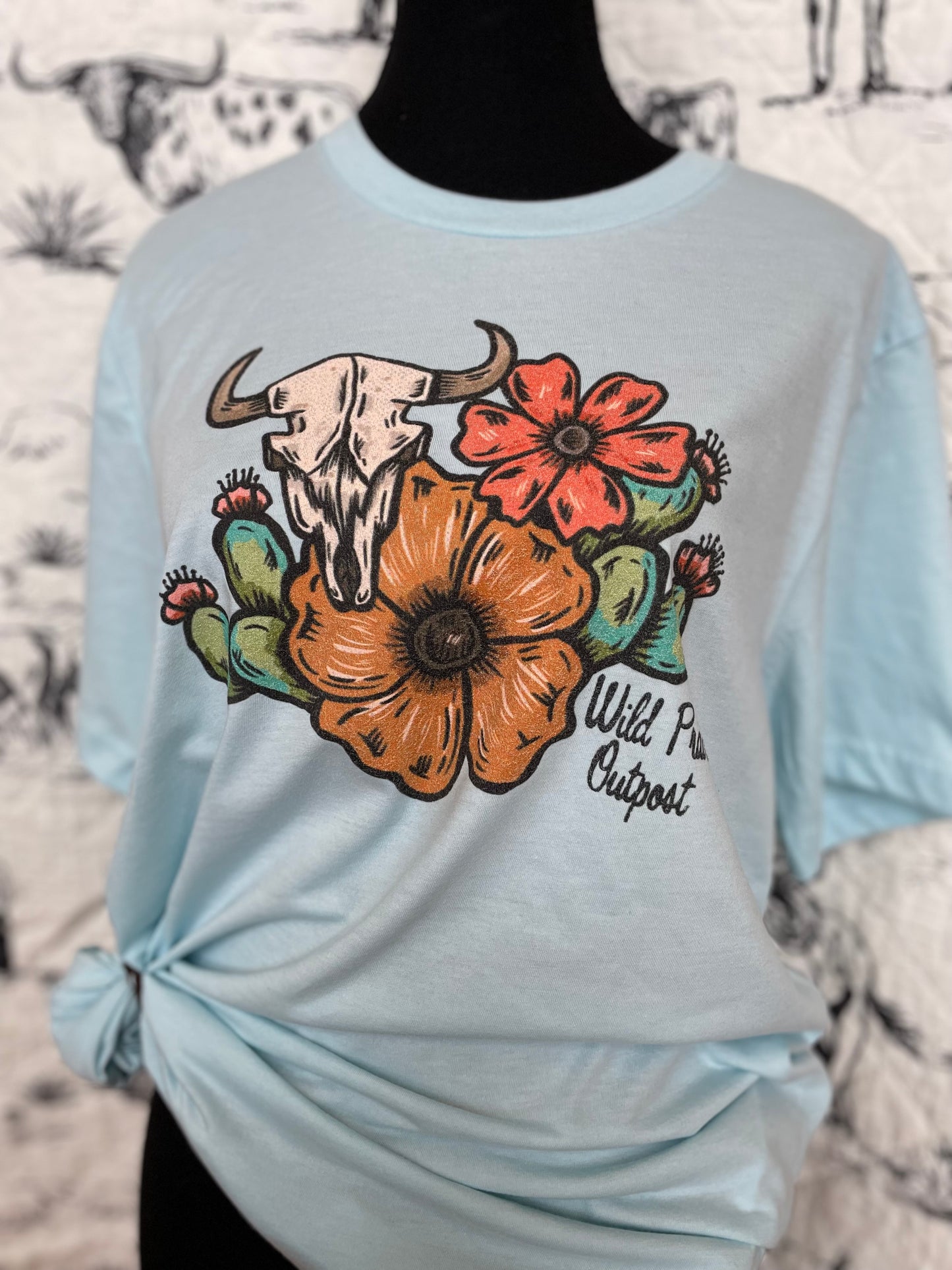 Skull Blooms western graphic tee