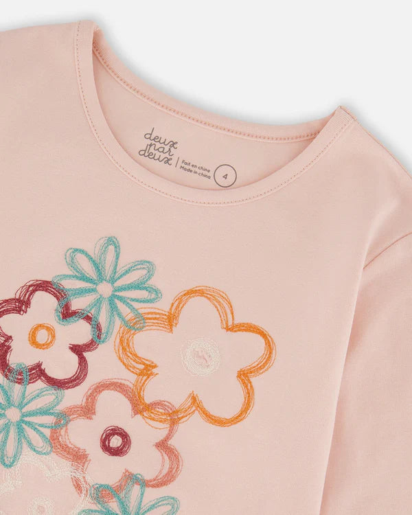 Embroidered Floral Long Sleeve Tee