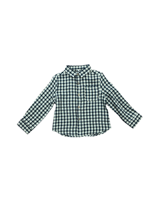 Navy Check Button Down