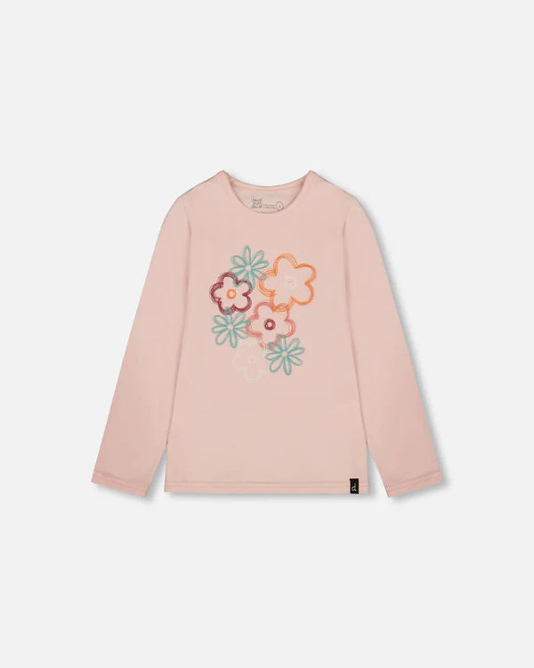 Embroidered Floral Long Sleeve Tee