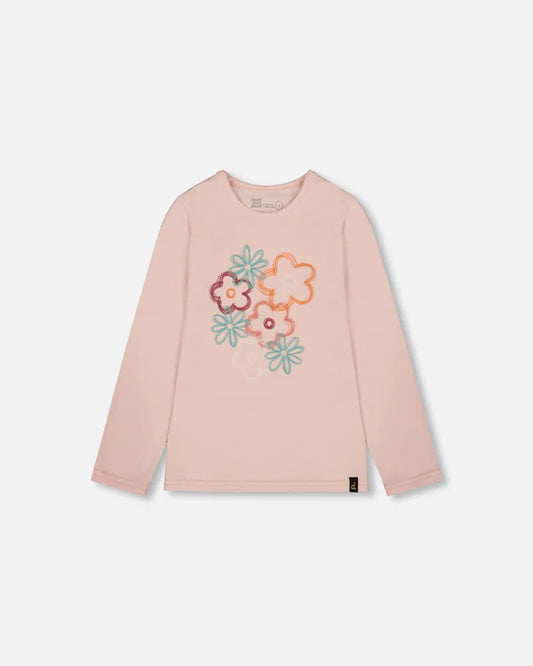Embroidered Floral Long Sleeve Tee