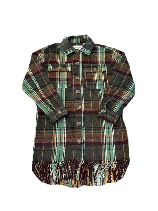 Plaid Fringe Shacket
