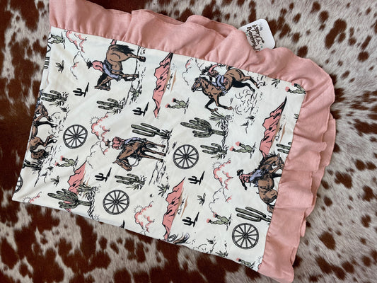 Baby Blanket in western on the range print