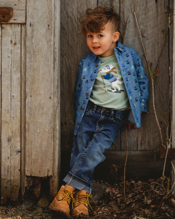 Navy Rolled-cuff Stretch Jeans