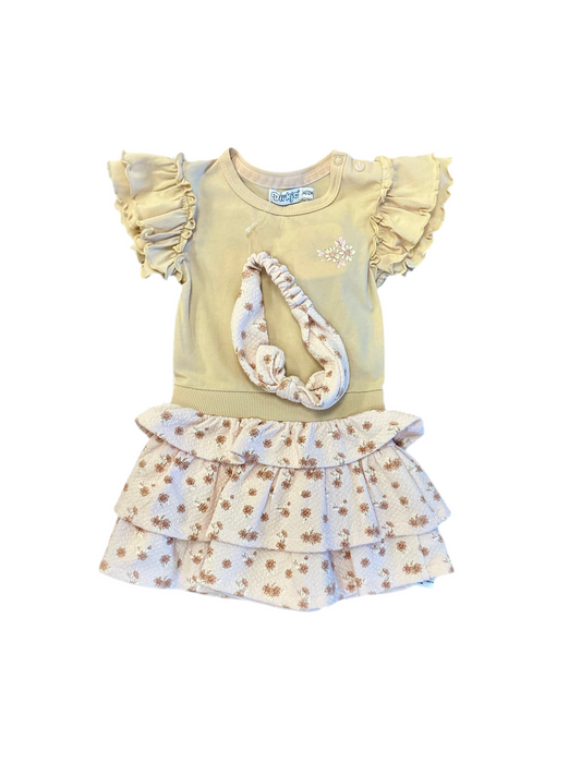Flowered Skirt T-Shirt Dress