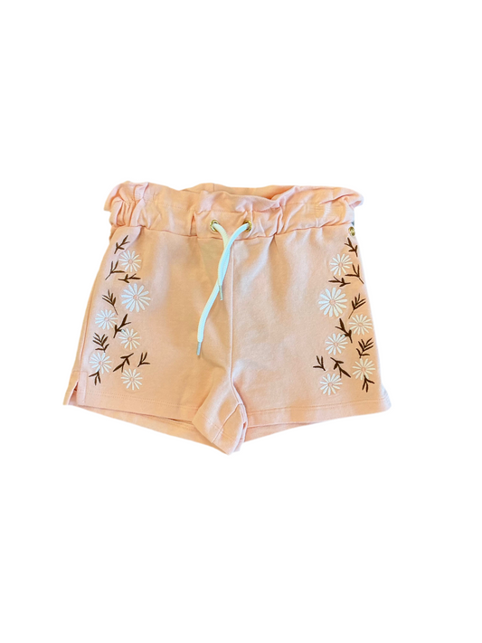 Embroidered Floral Ruffle Shorts