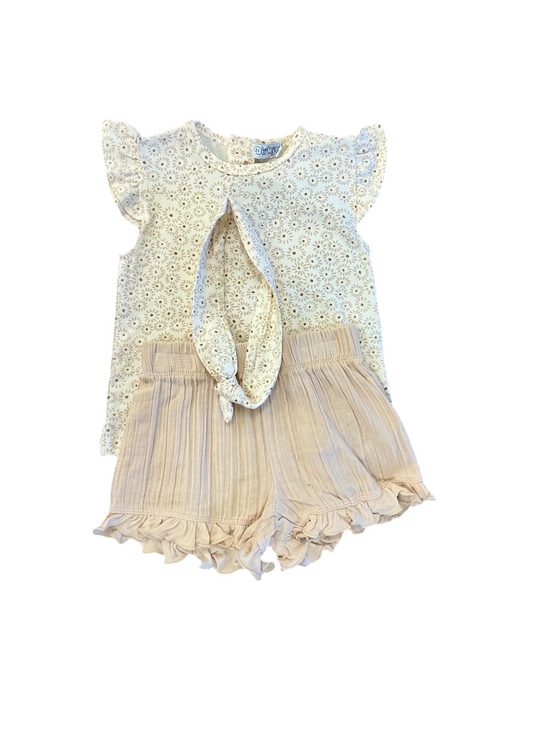Floral Ruffle Short Set