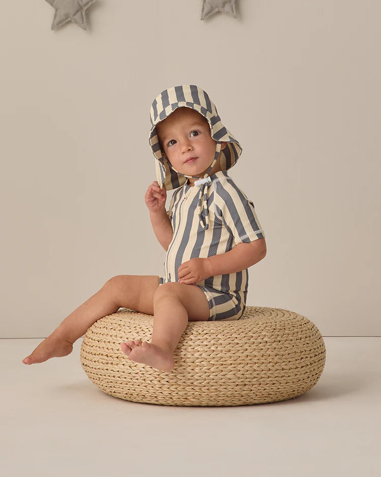 Boys Zip Retro Ocean Stripe One-Piece
