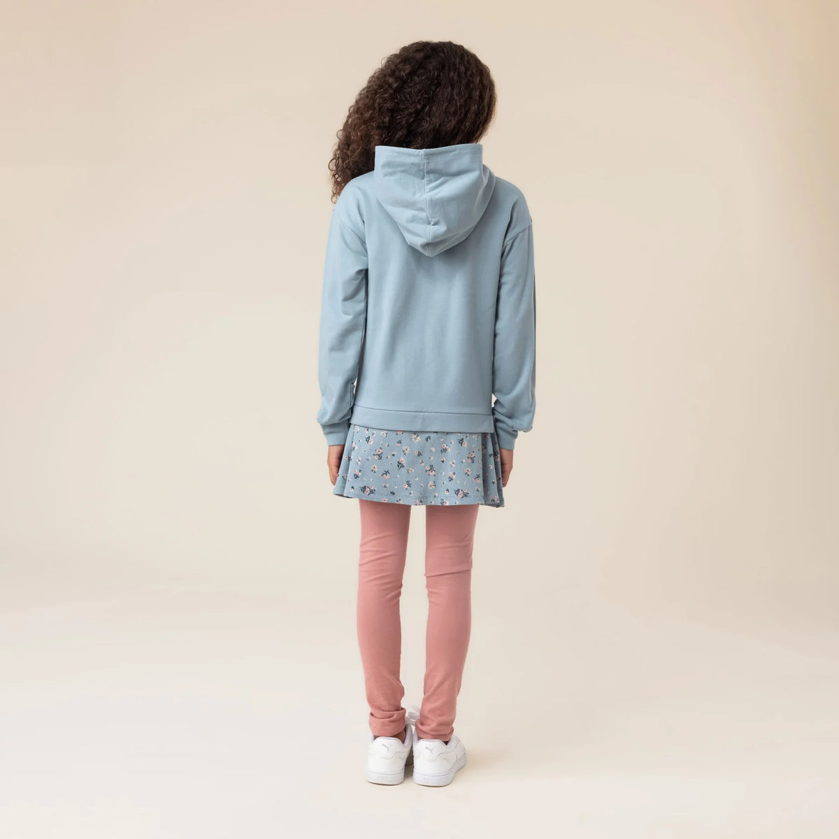 Girls Light Blue Hooded Tunic