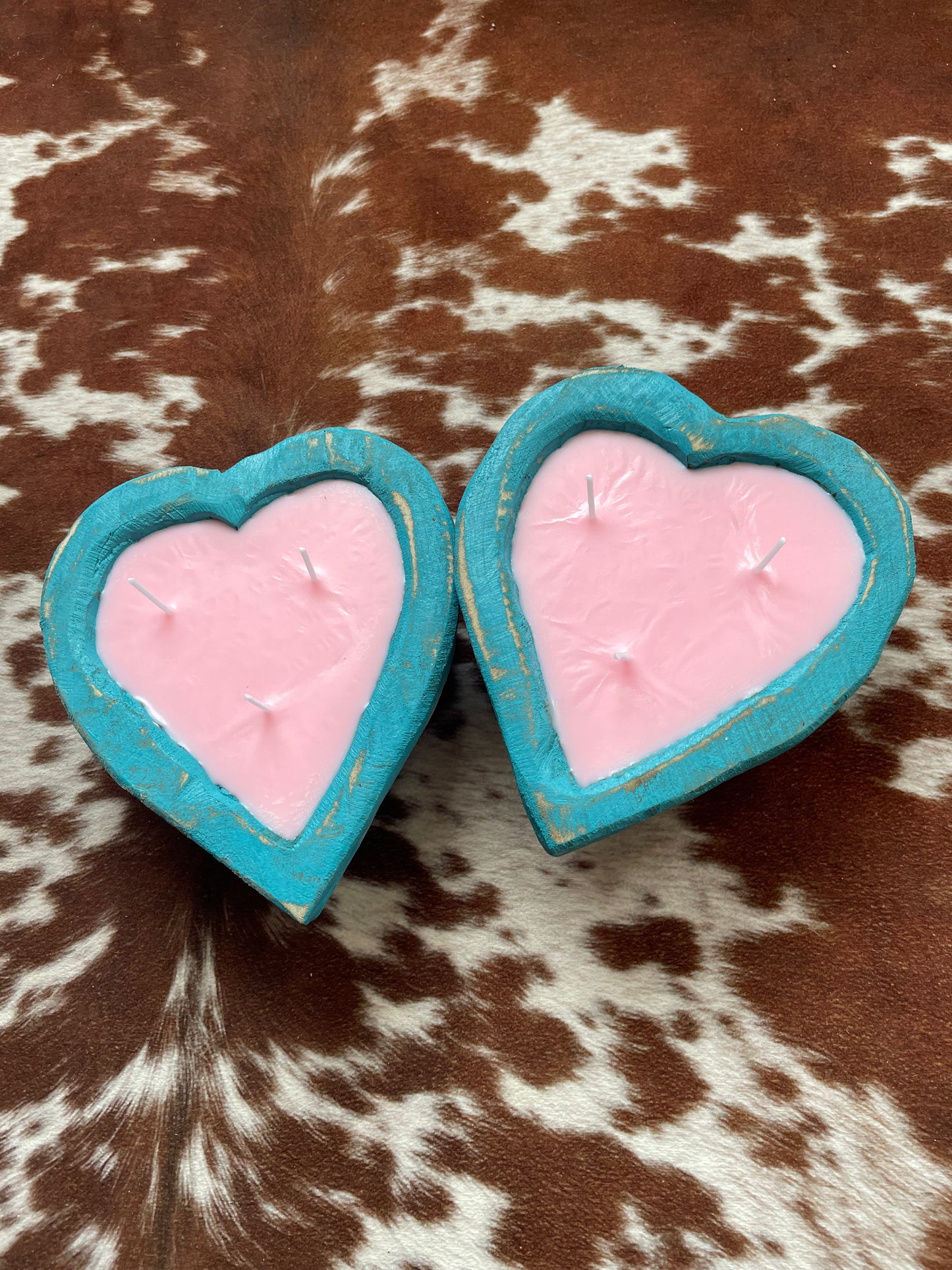 Turquoise Heart Candle