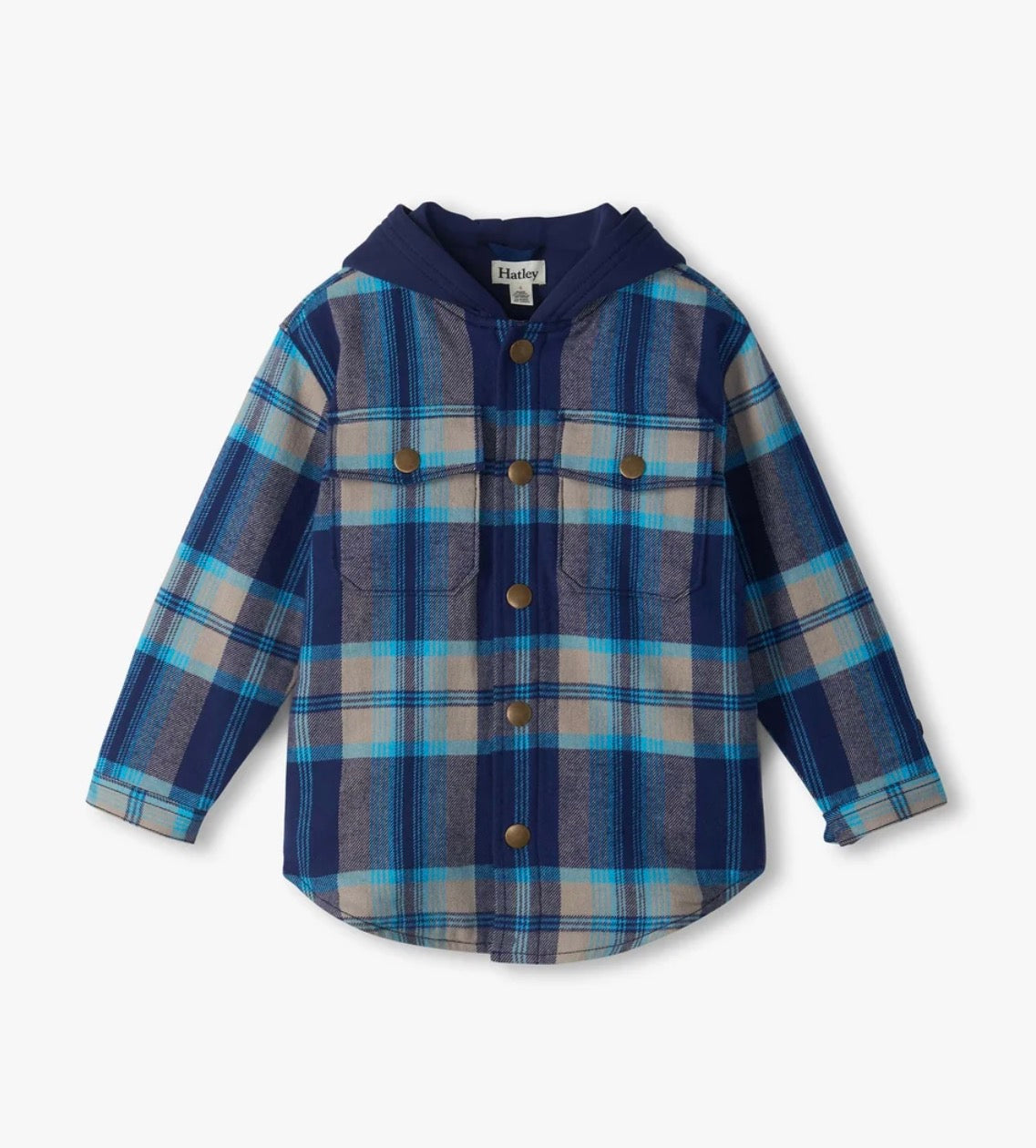 Blue Huntington Plaid Flannel Hoodie
