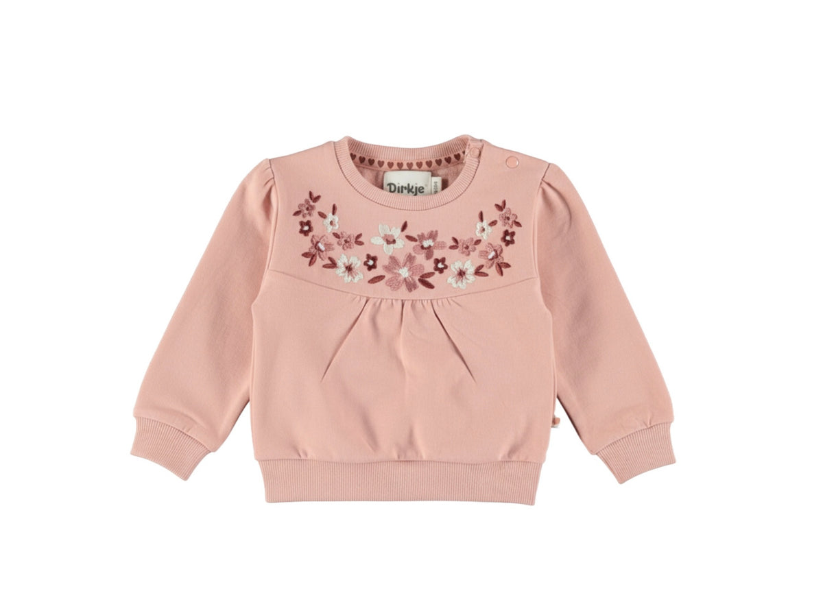Girls Floral Blush Sweater