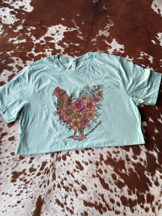 Western Floral Chickens Adult tee