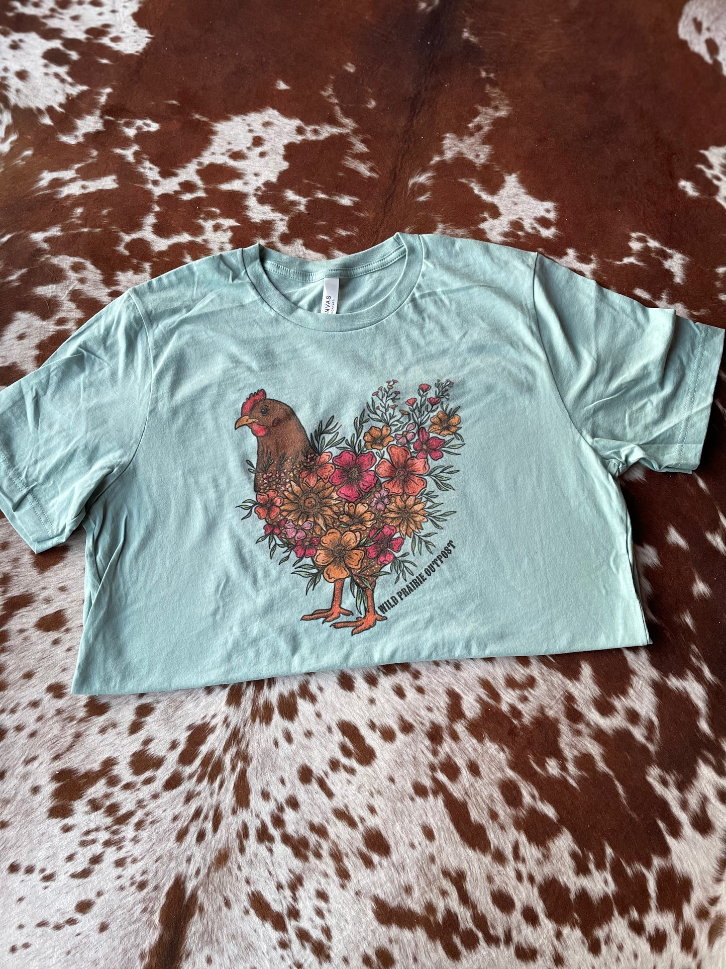 Western Floral Chickens Adult tee