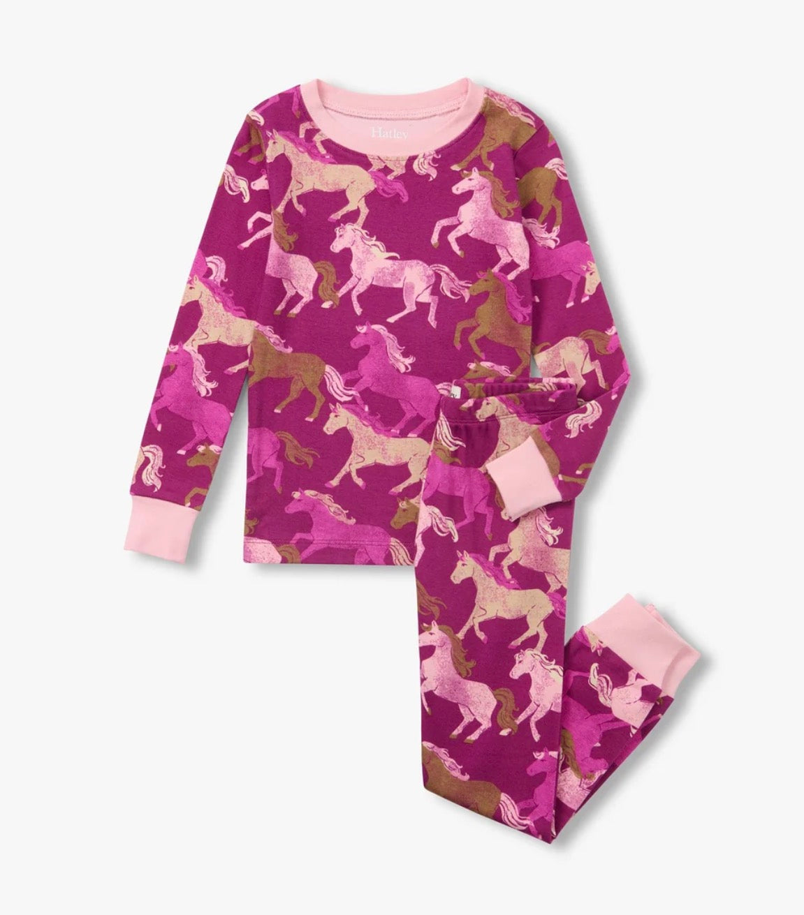 Galloping Horse Cotton Rib Pajama Set