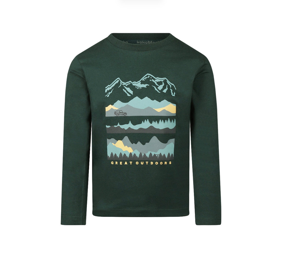 Boys Forest Green Mountain Range Longsleeve
