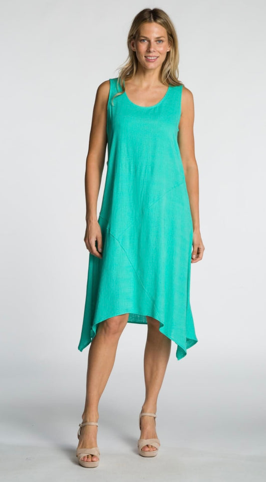 Asymmetrical Midi Dress - Green