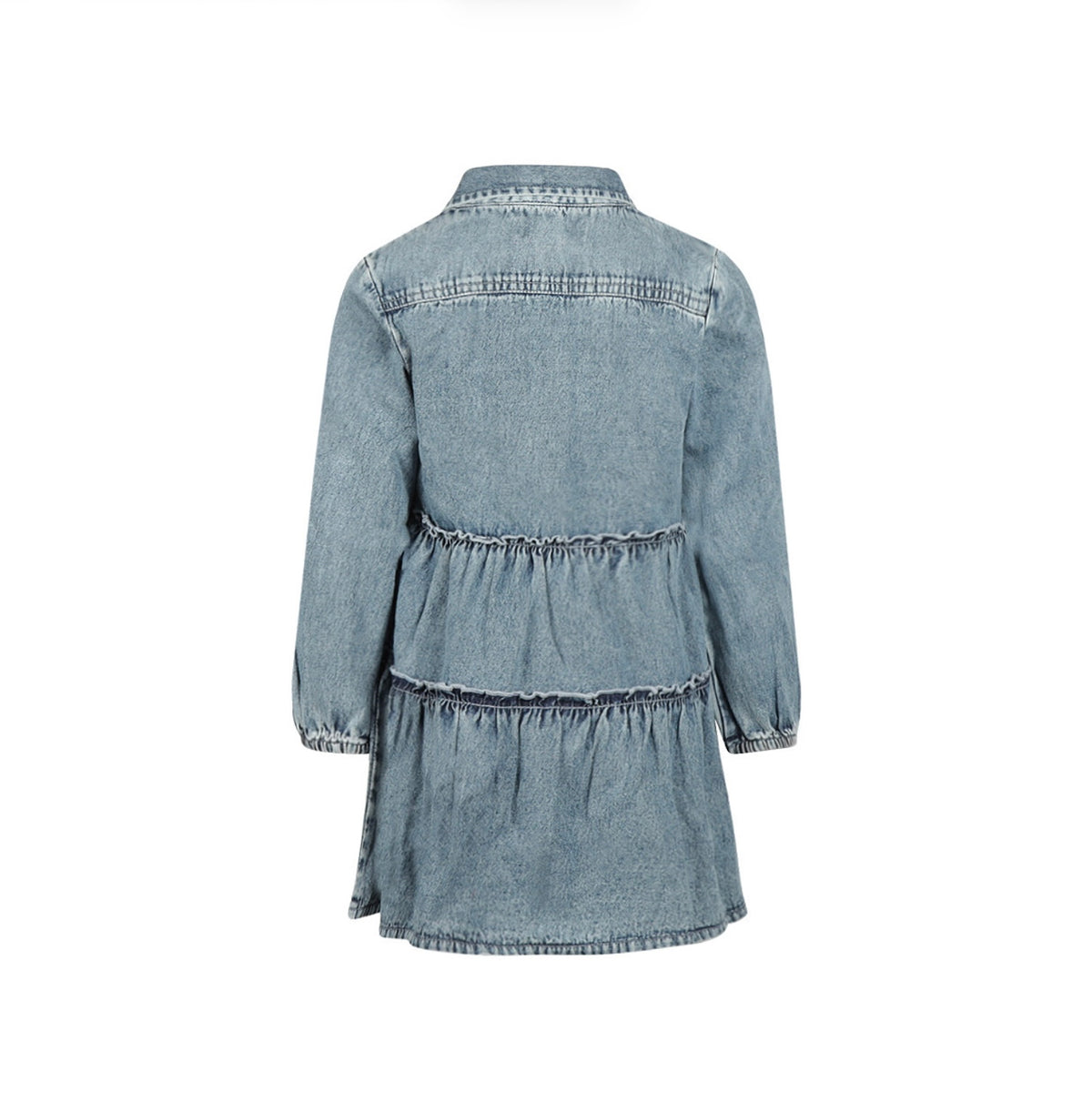 Girls Ruffle Denim Dress