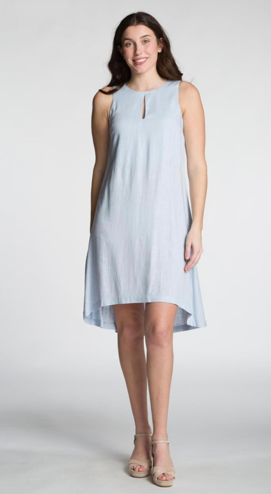Sleeveless Midi Dress With Keyhole Neckline