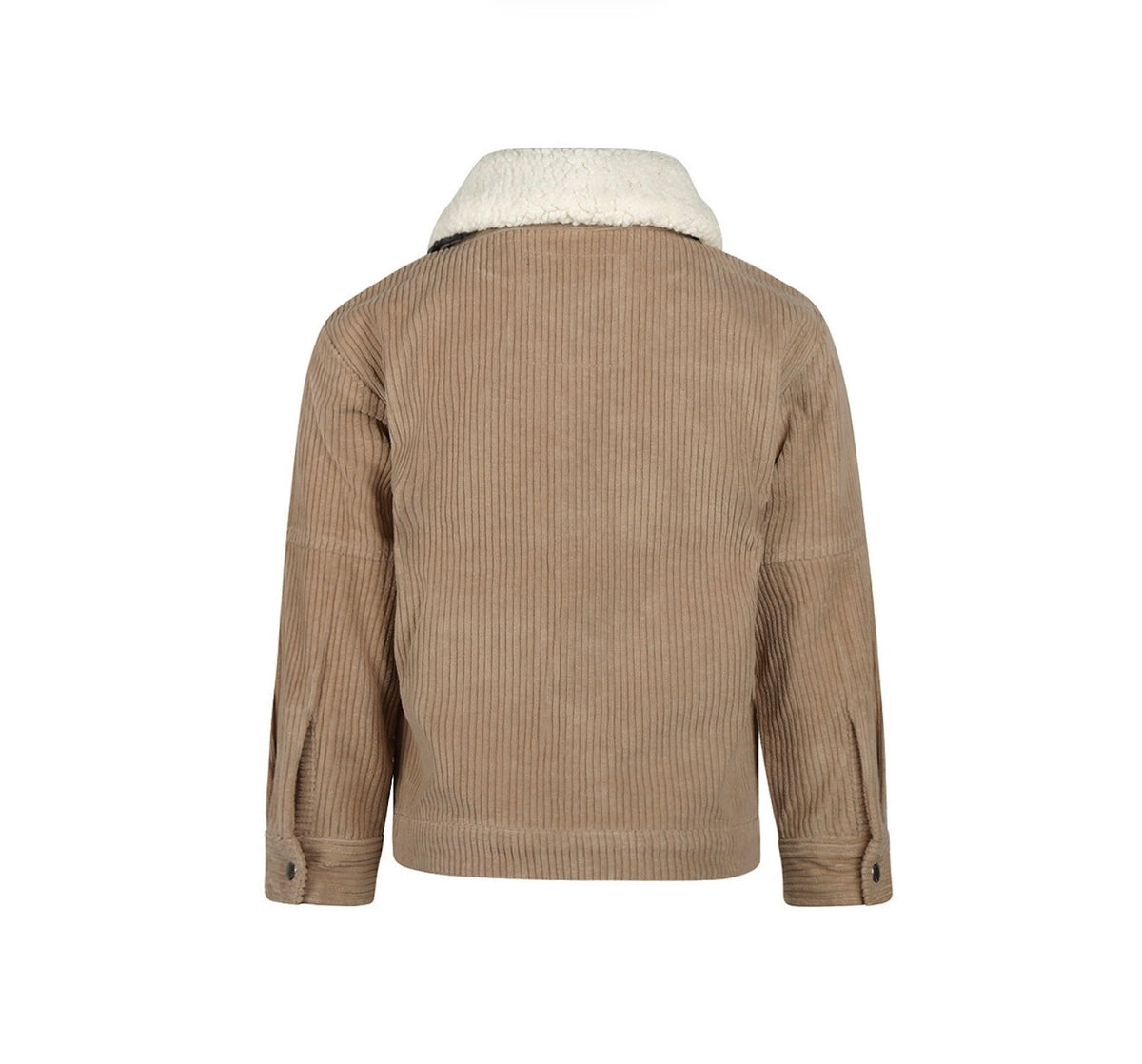 Boys Soft Ribbed Shacket With Teddy Collar