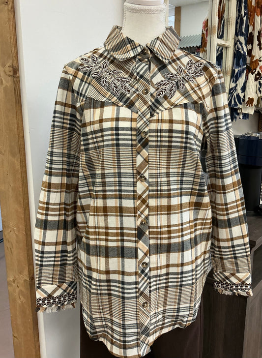 Plaid Hazelwood Embroidered Shirt