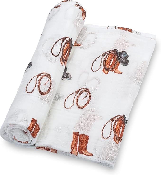 Cowboy Boot Toddler Muslin Blanket