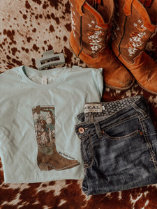 There is a Cowboy in my Boot Western Tee