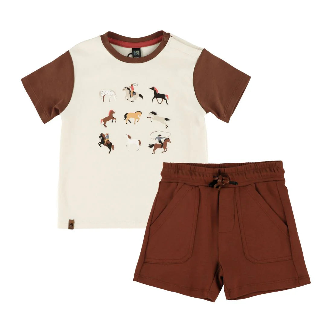Two Piece Horses T-shirt Set