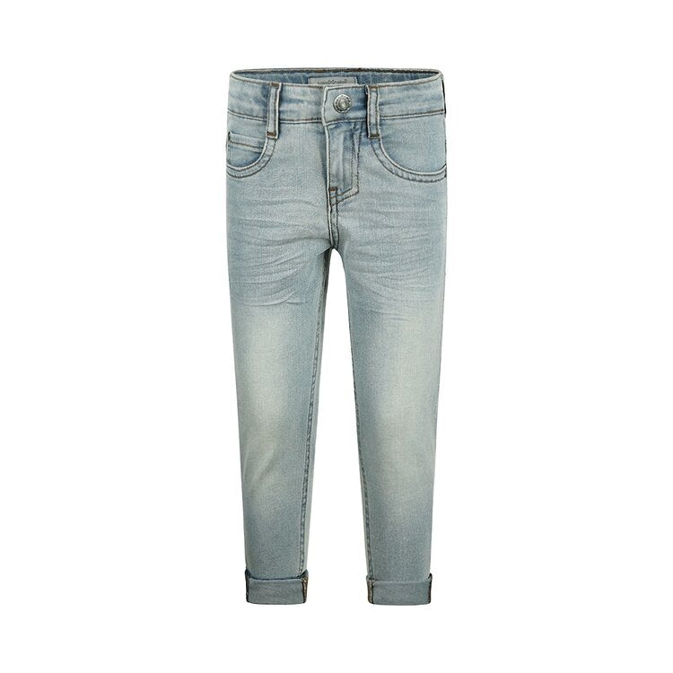 Vintage Wash Straight-Cut Jeans