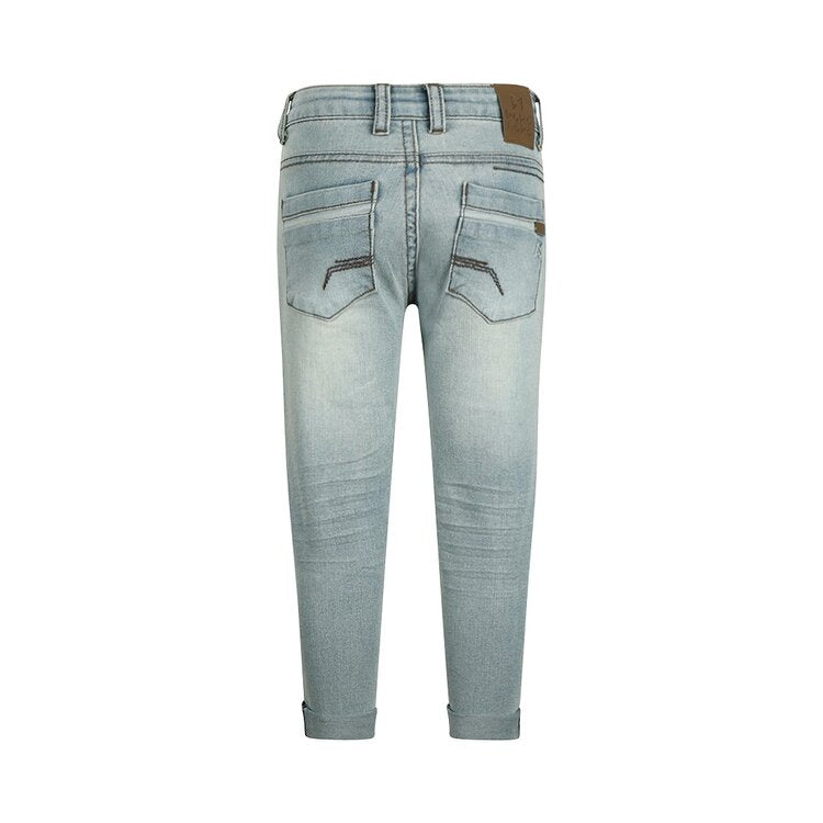 Vintage Wash Straight-Cut Jeans