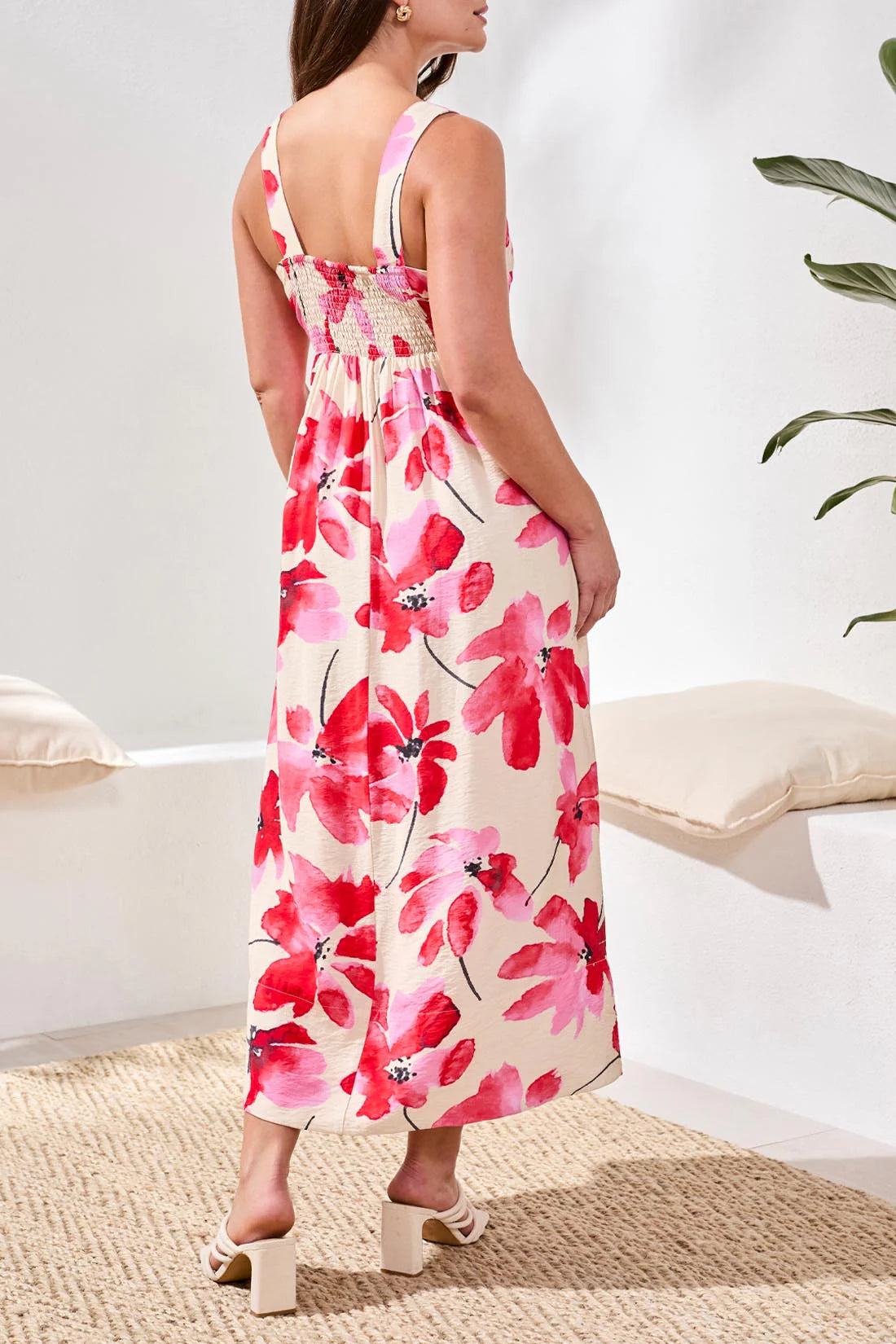 Soft Lined Sleeveless Midi Dress