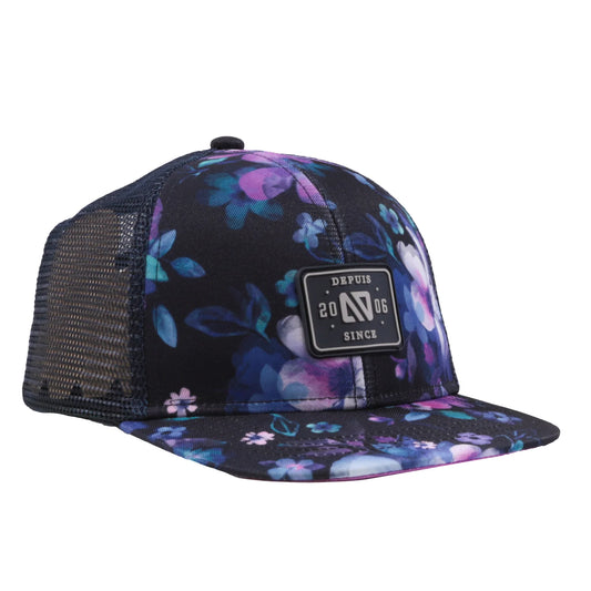 Girls Navy Floral Nano Cap