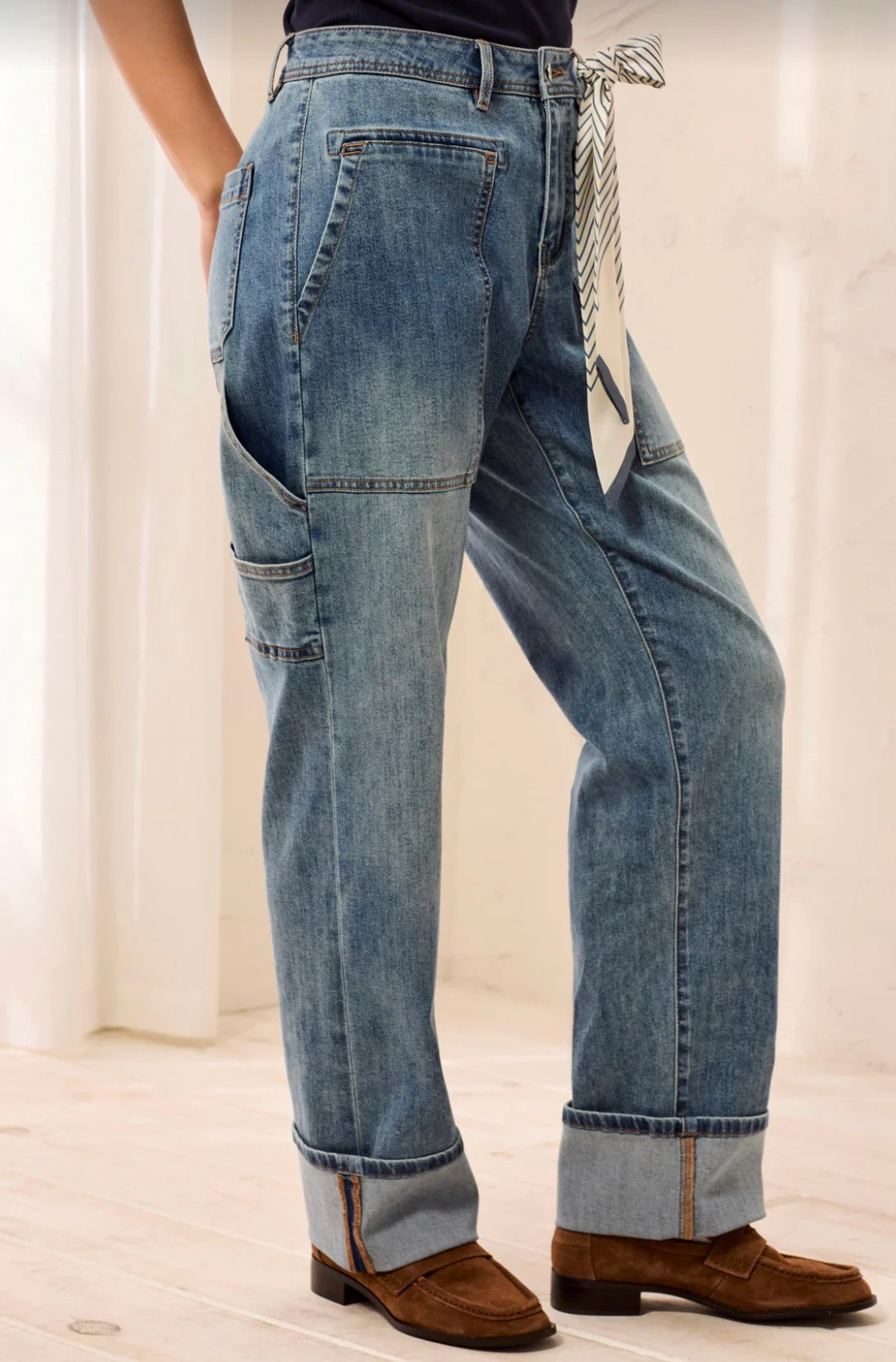 Audrey Carpenter Jeans with Removable Scarf