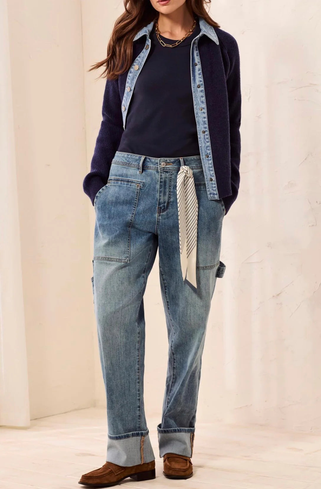 Audrey Carpenter Jeans with Removable Scarf