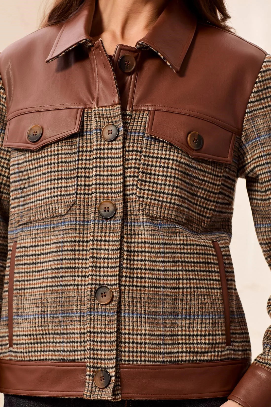 Mixed Media Plaid Shacket