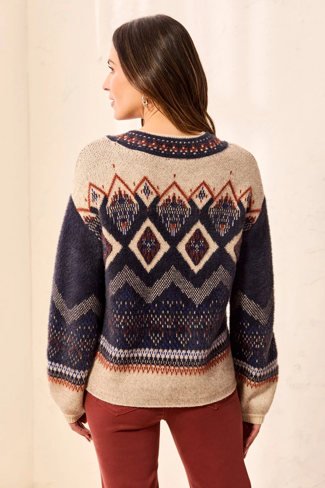Mock Neck Knit Eyelash Sweater