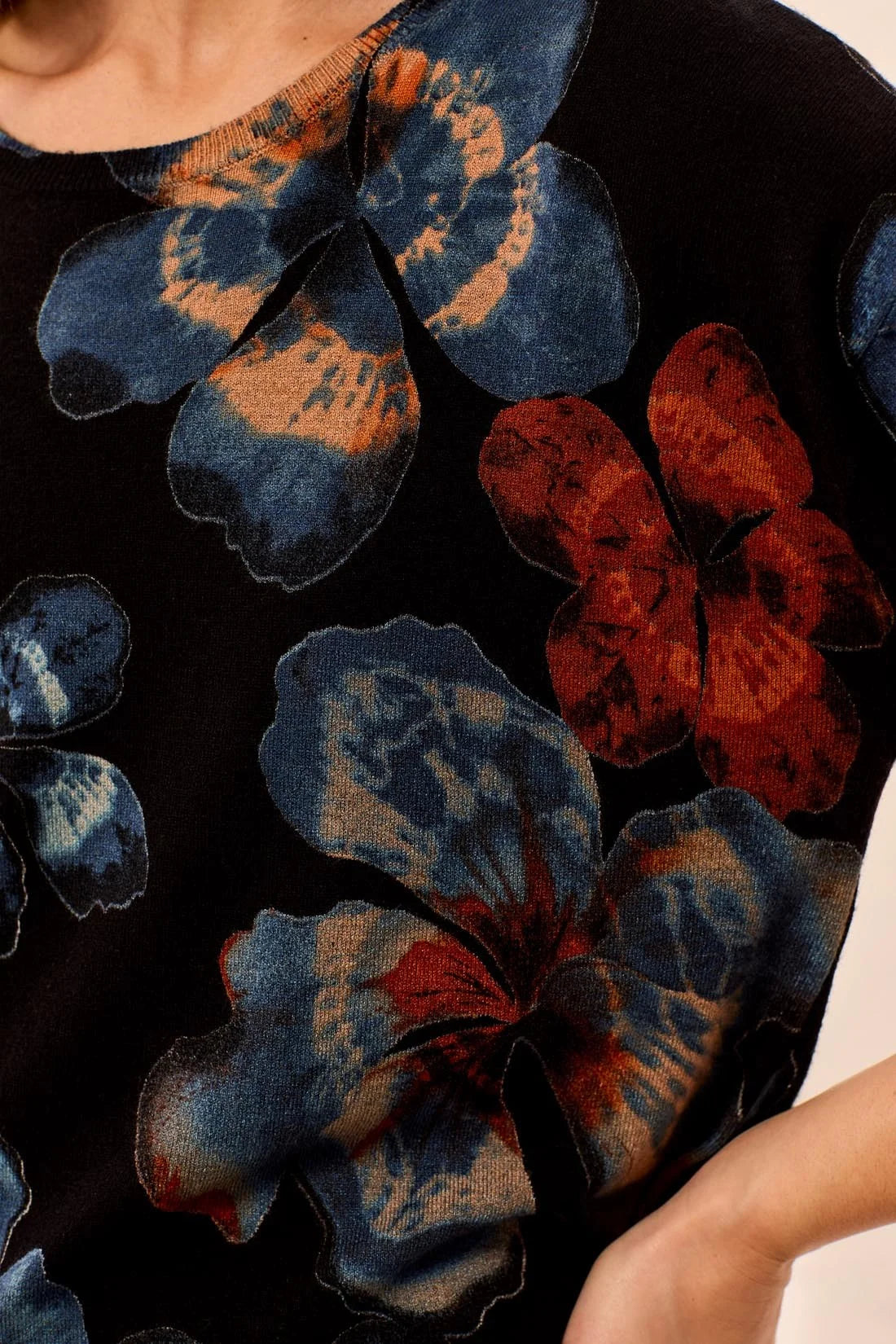 Dark Floral Crewneck Sweater