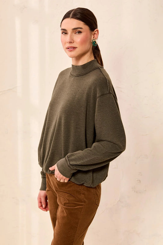 Bubble Sweatshirt With ribbed Collar