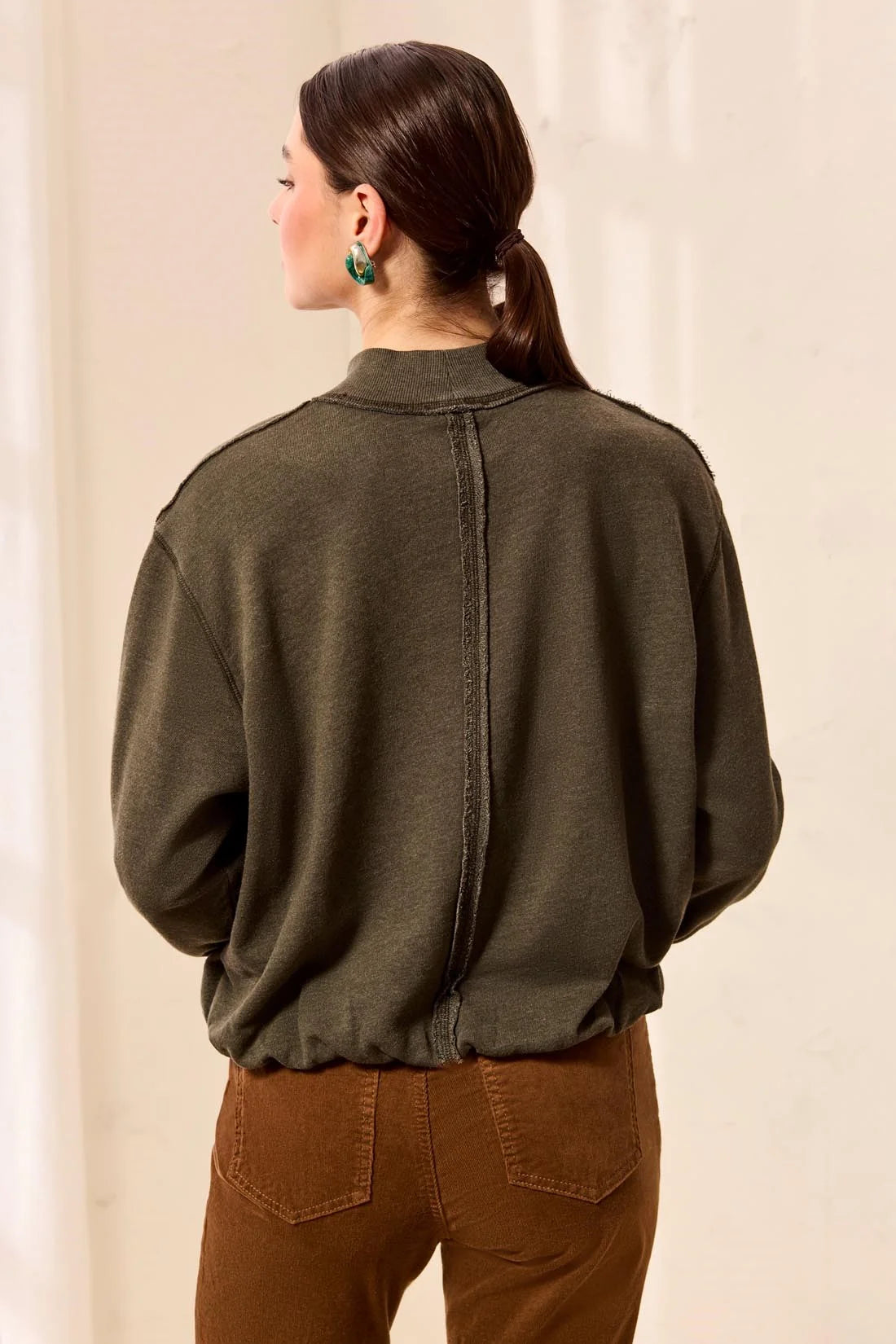 Bubble Sweatshirt With ribbed Collar