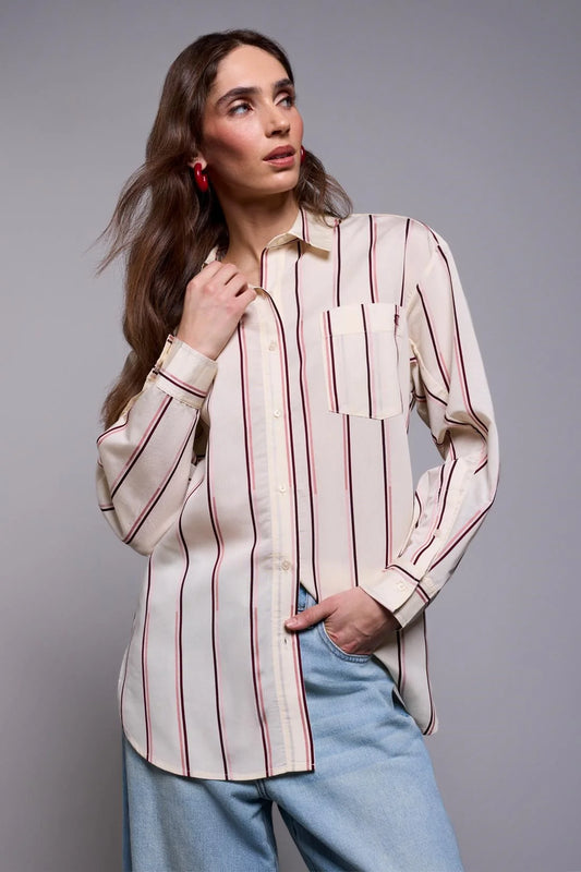 Antique Striped Oversized Button Down